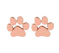 Paw Print Cute Hollow Dog Cat Footprint Ear Cubic Zirconia Animals Stud Earrings Gifts for Girls Women Ladies ()
