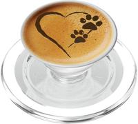 Paw Print Dog Paw Cute Dog Coffee Design Heart Latte PopSockets PopGrip para MagSafe