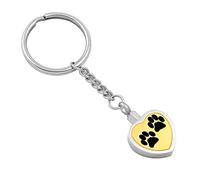 Paw Print In My Heart Hot Selling 316L Acero inoxidable Pet Ashes Keepsake Memorial Urn Keychain & Keyring Gold, Rose Gold, Yellow
