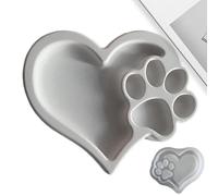 Paw Print Silicone Mold, Candle Mold Clay Molds, Keychain Charm Molds, Jewelry Molds Heart Paw Print, Pendant Mould Epoxy Mold, Plaster Mold for Keychain Pendant, Resin for llavero Pendant Resin Arts