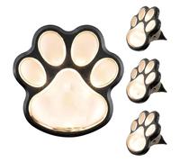 Paw Print Solar Lights Outdoor,Dog and Cat Paw Print Solar Lights,4 Automatic Night-Time Illumination Weatherproof Solar Kattenpootjes Tuinverlichting,for Garden Courtyard and Pet Lovers (warm light)
