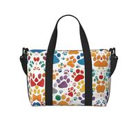 Paw Prints Art 1 - Bolsa de gimnasio para mujer, bolsa de viaje para fin de semana, bolsa de lona para artículos personales, Negro -, Talla única