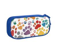 Paw Prints Art 1 - Bolsa ligera para bolígrafos, escuela, universidad, oficina, viajes, niños, niñas y adultos, Blue, Talla única, Juego de mochila escolar