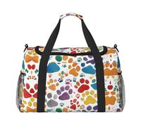 Paw Prints Art 1 - Equipaje de mano para mujeres y hombres, bolsa cruzada de fin de semana para yoga, viajes, imprescindible, Negro -, Talla única