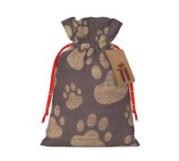 Paw Prints Art - Bolsas de regalo de Navidad versátiles con cordón de tela, perfectas para vacaciones y ocasiones especiales