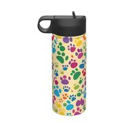 Paw Prints Art Printing - Hervidor deportivo aislado portátil de acero inoxidable para gimnasio, camping