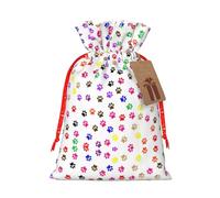 Paw Prints - Bolsa de regalo de cáñamo, bolsas de Navidad para fiestas de Navidad