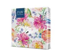 PAW Servilletas 33 x 33 cm, 20 uds - Orquídea Con Peonía | Tres capas, absorbentes y resistentes, decoración para cumpleaños, boda y merienda, aporta color a la mesa