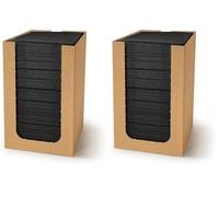 PAW - Servilletas de Cóctel Airlaid (20 x 20 cm) I 100 piezas I Lisas I Tipo tela I Elegante Decoración de Mesa I HoReCa I Para Ocasiones como Bodas, Fiestas, Navidad I Color: Black (Paquete de 2)