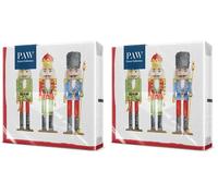 PAW - Servilletas de Papel 3 Capas (33 x 33 cm) | 20 Unidades | Servilletas de Navidad con motivos invernales y navideños | Ideales para la mesa festiva | Color: Nutcracker's Soldiers (Paquete de 2)