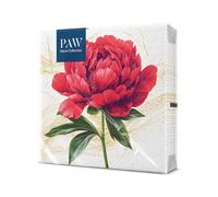 PAW - Servilletas Flores 20 Unidades | Servilletas De Papel 33 x 33 cm | Servilletas Floral Perfectas Para Fiestas y Cumpleaños | Decoración Servilletas Desechables - Estudio De Flores Escarlatas