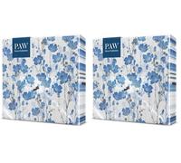 PAW - Servilletas Papel 3 Capas (33 x 33 cm) I 20 Unidades I Diseño de Naturaleza I Servilletas Papel Decoradas para Cumpleaños, Fiesta, Decoupage I Color: Flax Plants (Paquete de 2)