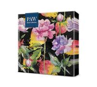 PAW - Servilletas Papel 3 Capas (33 x 33 cm) I 20 Unidades I Perfecto para Cumpleaños, Fiestas, Bodas, Comuniones y Celebraciones I Servilletas de Papel de Colores I Nora Flor Negro