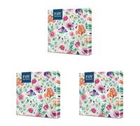 PAW - Servilletas Papel 3 Capas (33 x 33 cm) I 20 Unidades I Perfecto para Cumpleaños, Fiestas, Bodas, Comuniones y Celebraciones I Servilletas de Papel de Colores I Arreglo Floral (Paquete de 3)