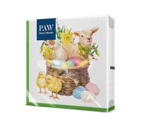 PAW - Servilletas Papel 3 Capas (33 x 33 cm) I 20 Unidades I Perfecto para Pascua, Fiestas, Primavera y Celebraciones I Decoración de la Mesa de Pascua I Color: Cesta Cordero