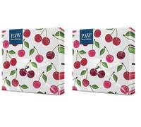 PAW - Servilletas Papel 3 Capas (33 x 33 cm) I 20 Unidades I Servilletas con Diseño de Cumpleaños I Servilletas Papel Decoradas para Cumpleaños, Fiesta, Decoupage I Color: Cherries Pattern