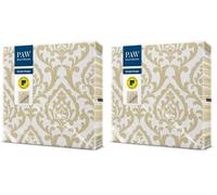 PAW - Servilletas Papel 3 Capas (33 x 33 cm) I 20 Unidades I Servilletas con Diseño Impresas por Ambas Caras I Servilletas Papel Decoradas para Bautizo, Fiesta I Color: Portuguese Tiles Stripe (gold)