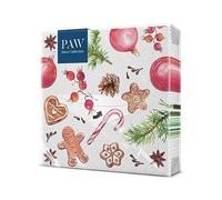 PAW - Servilletas Papel 3 Capas (33 x 33 cm) I 20 Unidades I Servilletas Navideñas I Diseño Navideño, Invernal, de Estrellas y Caramelos I Color: Homemade Sweets