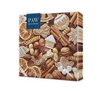 PAW - Servilletas Papel 3 Capas (33 x 33 cm) I 20 Unidades I Servilletas Navideñas I Servilletas con Diseño Navideño, Invernal y de Estrellas I Color: Rustic Gingerbread