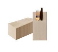 PAW - Servilletas Papel Airlaid (1/8 pocket) I Servilletas de Tela I Decoración de Mesa. Liso, blanco - la Textura de la Tela, una gran Decoración para Cualquier Mesa I Color: Monocolor beige