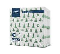 PAW - Servilletas Papel Airlaid (40 x 40 cm) | 50 Unidades | Servilletas de Navidad con motivos invernales y navideños | Ideales para la mesa festiva | Color: Conifer Forest