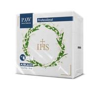 PAW - Servilletas Papel Airlaid (40 x 40 cm) I 50 Piezas I Servilletas de Tela I Perfecto para Comunión, Confirmación, Bautizo I Decoración de Mesa I Flores Blancas