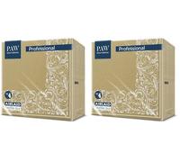 PAW - Servilletas Papel Airlaid (40 x 40 cm) I Servilletas de Tela I Clásico y Elegante en Forma de Flores Clásicas I Perfecta para Ocasiones Importantes I Color: Dorado (Paquete de 2)