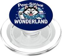 Paw-Sitive Wonderland Woof Winter Dog Wonders Husky PopSockets PopGrip para MagSafe