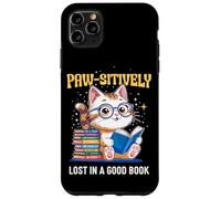 Paw-sitively Lost in a Good Book Cute Reading Cat Carcasa para iPhone 11 Pro MAX