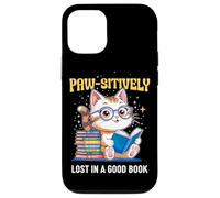 Paw-sitively Lost in a Good Book Cute Reading Cat Carcasa para iPhone 12/12 Pro