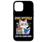 Paw-sitively Lost in a Good Book Cute Reading Cat Carcasa para iPhone 12 Mini