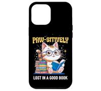Paw-sitively Lost in a Good Book Cute Reading Cat Carcasa para iPhone 12 Pro MAX