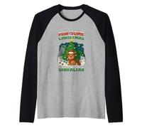 Paw-Some Christmas en Gibraltar Camiseta Manga Raglan