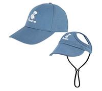 Pawaboo 2 Piezas Juego de Gorro para Perros, Gorra de Béisbol para Papá y Mamá Mascotas, Gorra con Visera para Perros, Sombreros de Protección Solar con Oificios y Correa Ajustable, XL, Azul