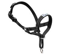 Pawaboo Cabestro de Perro - Adjustable Reflexivo Loop Pet Dog Head Halter de Nilón para Control de Mordida/Ajuste Fácil a la Boca, Talla Chica, Negro