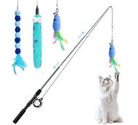 Pawaboo Palo de Gato Divertido, Juguete Interactivo con Plumas para Gatos