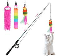 Pawaboo Palo de Gato Divertido, Juguete Interactivo con Plumas para Gatos