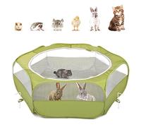 Pawaboo Parque Animales pequeños Cremallera, Verde | Tienda pop-up con base impermeable y 3 varillas para conejos, pollitos y gatitos supervisados.