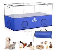Pawaboo Parque para Animales Pequeños, Jaula Plegable para Mascotas, Tienda de Campaña para Cachorros, Gatitos, Cobayas y Conejos, Valla para Mascotas con Paredes y Fondo de Malla Transpirable, Azul