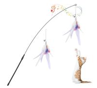 Pawaboo Pluma de Juguete para Gato, 88cm Interactivo Colector del Gatito de Extra Largo, Varita Cazador para Ejercitar Gatos y Gatitos, Morado