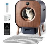 PAWBBY Arenero Gatos Autolimpiable para Certificado TÜV,Control WiFi y App con 10 Niveles de Protección,8.6L, 14 Días de Uso,Adecuado para Gatos con un Peso de 17.6lb,con Bolsas de Basura,Alfombrillas