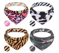 PAWCHIE Pañuelos para perros pequeños reversibles para mascotas, baberos triangulares para mascotas, ajustables con dos broches, juego de accesorios para perros, cachorros, gatos, S