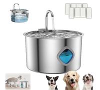 Pawdrate Dog War Fountain, 3.2l/108oz Pawdrate Filtered Water Fountain, Pawdrates Waters Fountains For Small Dog, Automatic Dogs Waters Bowl Dispenser with Window&Led (1PC+2Filters)