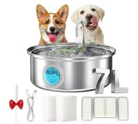 Pawdrate - Fuente de agua para perros, 3.2/7 L, fuente de agua filtrada Pawdrate, fuente de agua de acero inoxidable para perros, dale a tu perro una vida más larga y saludable con una hidratación