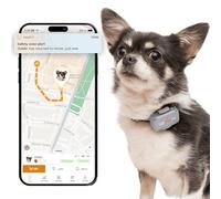 Pawfit Lite - Rastreador GPS 4g para perros pequeños, seguimiento en tiempo real, monitoreo de actividad, historial de ubicaciones, rango ilimitado, gris lila