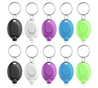 Pawfly 10 Pack Linterna LED para llavero Mini linterna LED para llavero 12 lúmenes Portátil Ultrabrillante Linterna para llavero alimentada por pilas, 5 colores de carcasas