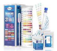Pawfly 21 en 1 Kit de prueba de agua potable, 125 tiras para el agua del grifo piscina acuario, hogar tiras de prueba de calidad del agua para pH dureza cloro plomo hierro cobre nitrato fluoruro