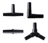 Pawfly 40 Piezas Conectores para Tubería de Aire de Acuario - 4 Tipos de Conectores de Tubo Plástico para Tubería de 4-6 mm, Accesorios Negros para Bombas de Aire de Peceras y Estanques