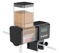 Pawfly Comedero automático para peces para acuarios, 200/450 ml, comedero ajustable con temporizador, alimentador automático de peces para vacaciones, funciona con pilas (pilas no incluidas)