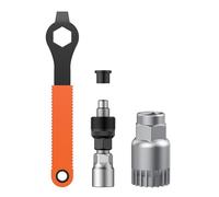 Pawfly Extractor de bielas para bicicleta, herramienta de extracción de manivela, llave de rodamiento interior con tuerca de 20 dientes, llave inglesa y tapa superior, para brazos de manivela